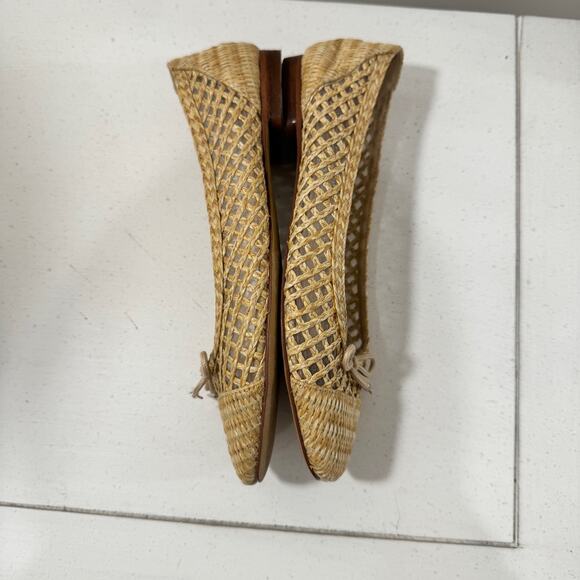 Sam Edelman Ballet Flats Women's 7.5 Woven Raffia Bow Beach Boho - Picture 12 of 16